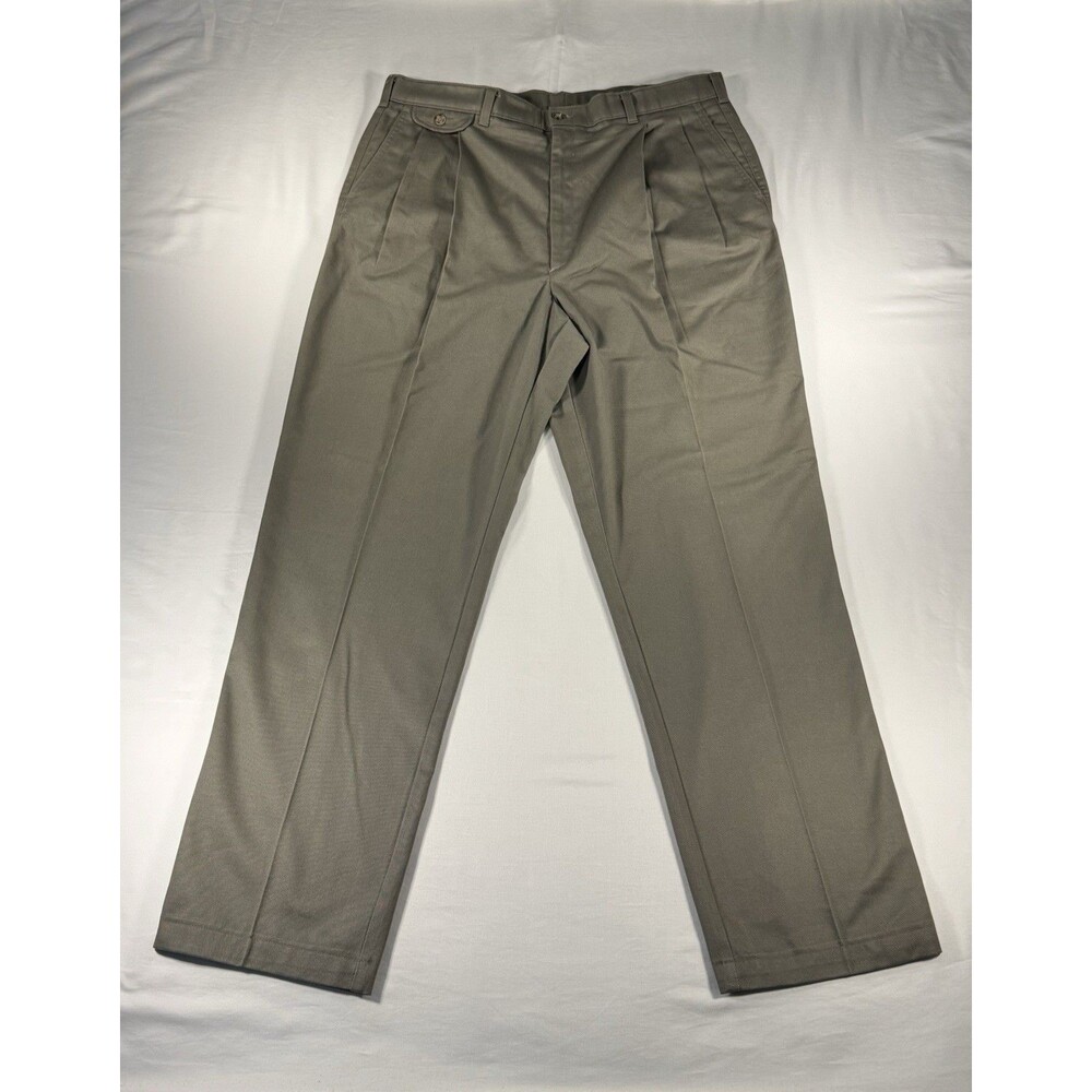 Vintage 90s Haggar Casuals Pleated Khaki Pants Mens 40x32 Cotton Chino Trousers